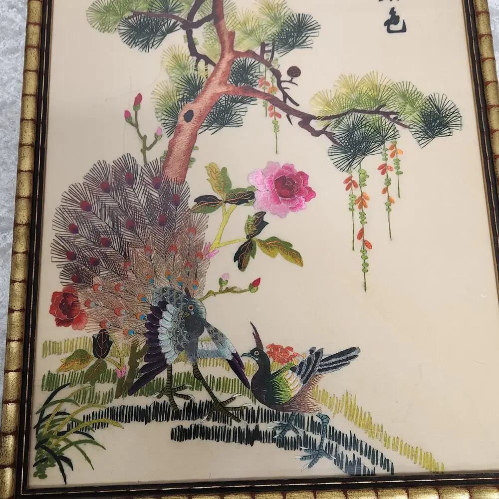 Vintage Wall Handing Colorful Silk Embroidery Design